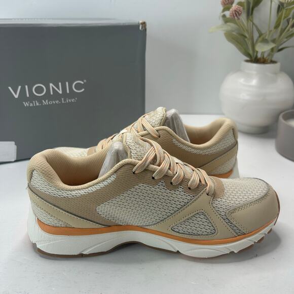 Vionic Tokyo Lightweight Sneakers Mesh Cream/Beige Orthotic Women 6.5 Wide NWB - Picture 6 of 10